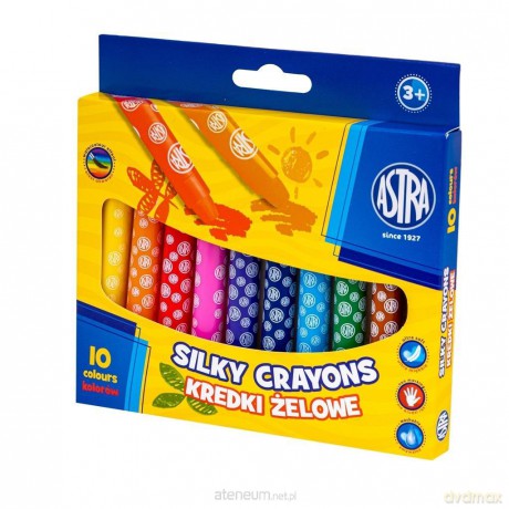 Kredki żelowe wykręcane 10kol Silky