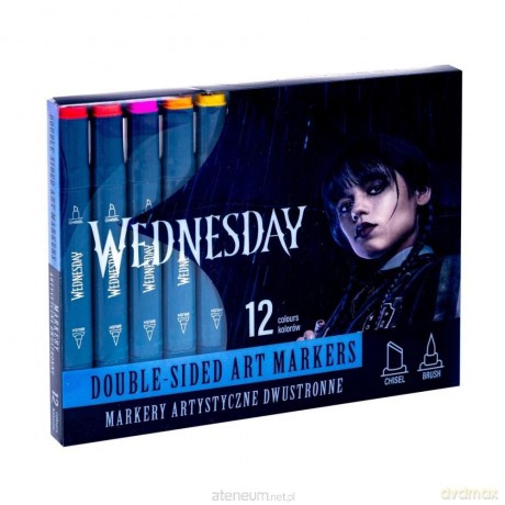 Markery trójkątne dwustronne 12kol Wednesday
