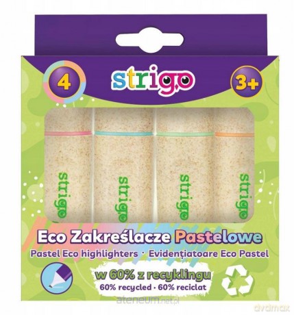 Zakreślacz Eco Hi-text pastel 4szt mix