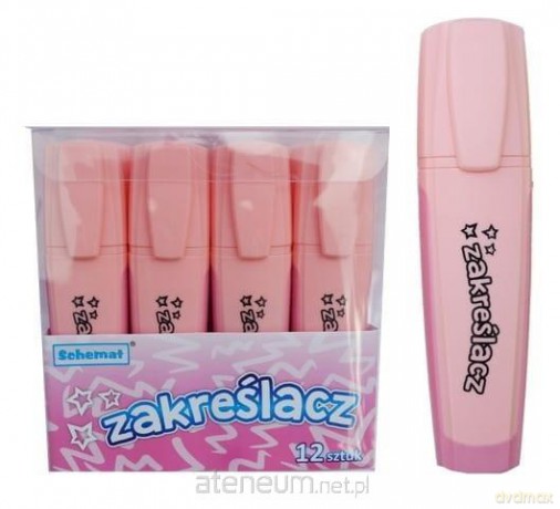Zakreślacz pastelowy różowy (12szt)