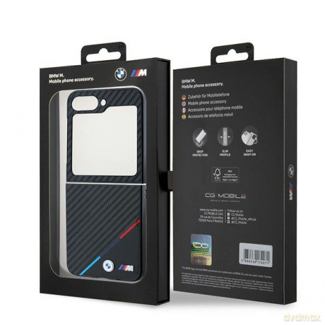 BMW case for nakładka do Samsung Galaxy Z Flip6 BMW000842 czarna Hardcase Carbon Tricolor