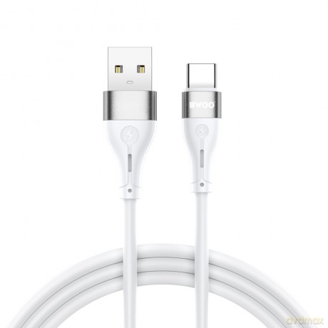 BWOO kabel X280C Minimalist Silicone 3A USB-A do USB-C biały