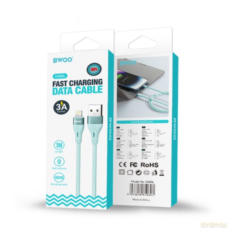 BWOO kabel X280L Minimalist Silicone 3A USB-A do Lightning niebieski