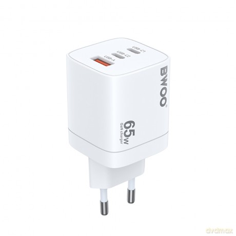 BWOO ładowarka CDA147 65W GaN TRAVEL CHARGER 2 x USB-C, 1 x USB- A