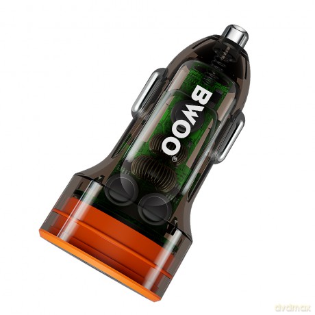 BWOO ładowarka samochodowa BO-CC85 38W fast transparent car charger QC 18W + PD 20W