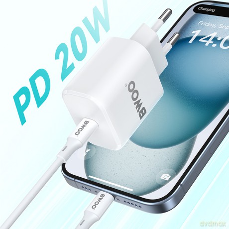 BWOO ładowarka sieciowa BO-CDA105 20W ABS+PC wall charger USB-C