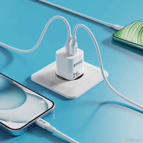 BWOO ładowarka sieciowa CDA156 20W mini wall charger USB-C, USB-A