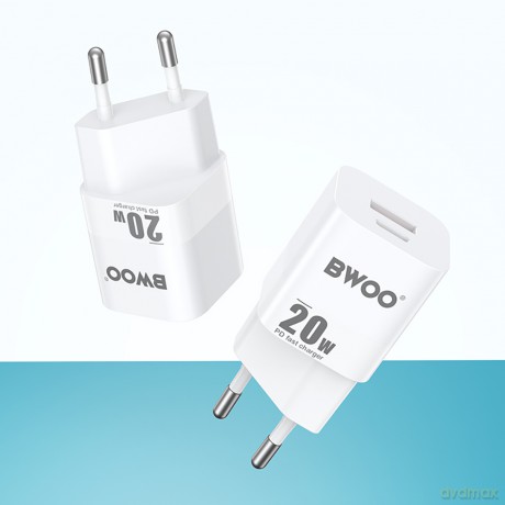 BWOO ładowarka sieciowa CDA156 20W mini wall charger USB-C, USB-A