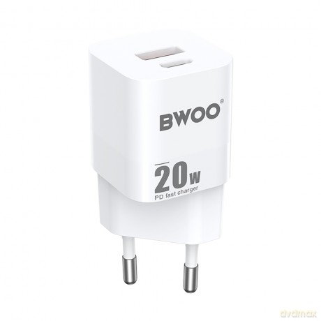 BWOO ładowarka sieciowa CDA156 20W mini wall charger USB-C, USB-A