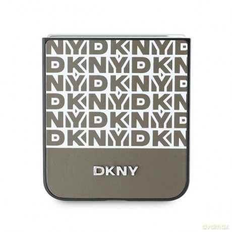 DKNY nakładka do Samsung Galaxy Z Flip6 DK000220 brązowa Repeat Pattern Bottom Stripe
