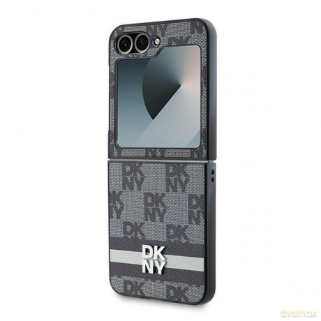 DKNY nakładka do Samsung Galaxy Z Flip6 DK000222 czarna Chequered Pattern Printed Stripes