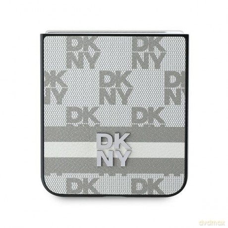 DKNY nakładka do Samsung Galaxy Z Flip6 DK000223 beżowa Chequered Pattern Printed Stripes