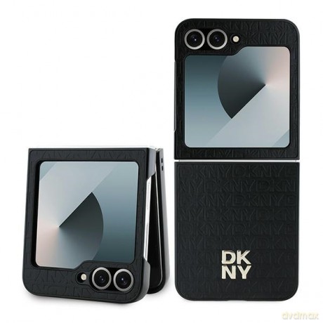 DKNY nakładka do Samsung Galaxy Z Flip6 DK000225 czarna Repeat Pattern Stack Logo