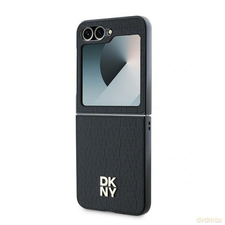 DKNY nakładka do Samsung Galaxy Z Flip6 DK000225 czarna Repeat Pattern Stack Logo