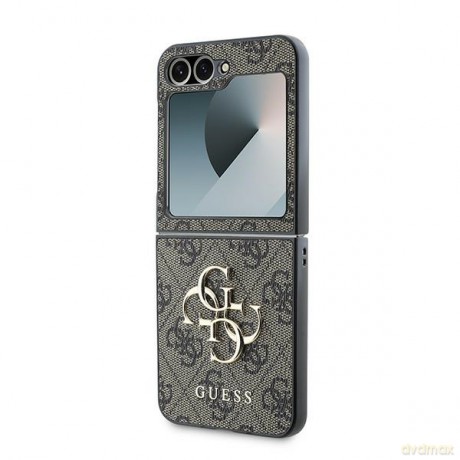 Guess nakładka do Samsung Galaxy Z Flip6 GUE003739 brązowa 4G Metal Logo