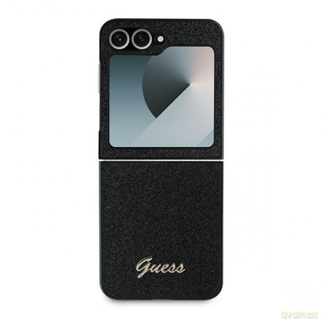 Guess nakładka do Samsung Galaxy Z Flip6 GUE003743 czarna 4G Glitter Script