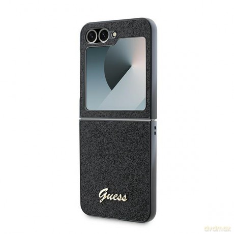 Guess nakładka do Samsung Galaxy Z Flip6 GUE003743 czarna 4G Glitter Script