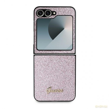 Guess nakładka do Samsung Galaxy Z Flip6 GUE003747 różowa 4G Glitter Script