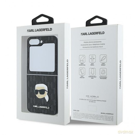 Karl Lagerfeld nakładka do Samsung Galaxy Z Flip6 KF002199 czarna Saffiano Monogram