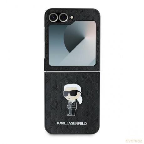 Karl Lagerfeld nakładka do Samsung Galaxy Z Flip6 KF002201 czarna Saffiano Monogram Ikonik Pin