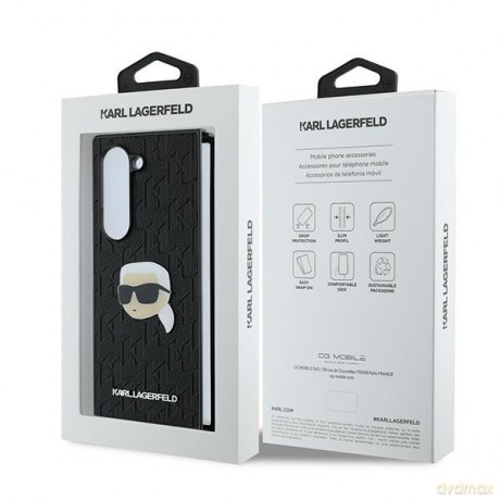 Karl Lagerfeld nakładka do Samsung Galaxy Z Fold6 KF002202 czarna Saffiano Monogram Head Pin