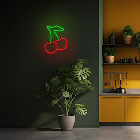 Neon LED CZEREŚNIA zielono czerwona NNE23 Neolia