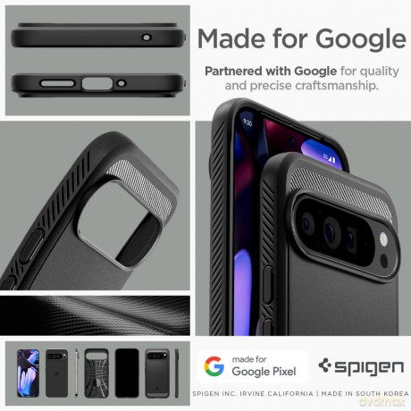 Spigen nakładka Rugged Armor do Google Pixel 9 Pro XL czarna matowa