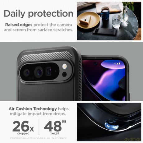 Spigen nakładka Rugged Armor do Google Pixel 9 Pro XL czarna matowa