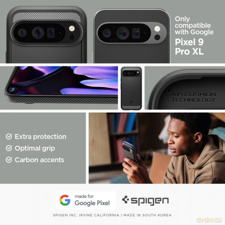 Spigen nakładka Rugged Armor do Google Pixel 9 Pro XL czarna matowa