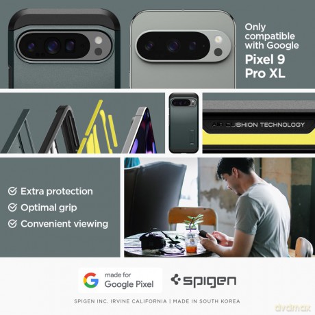 Spigen nakładka Tough Armor do Google Pixel 9 Pro XL zielona