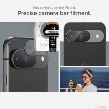 Spigen ochrona aparatu Optik.Tr "EZ FIT" 2-Pack do Google Pixel 9 Przezroczysta