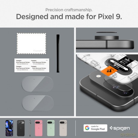 Spigen ochrona aparatu Optik.Tr "EZ FIT" 2-Pack do Google Pixel 9 Przezroczysta
