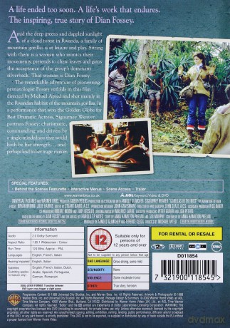 Gorillas In The Mist (Goryle we mgle) [DVD]