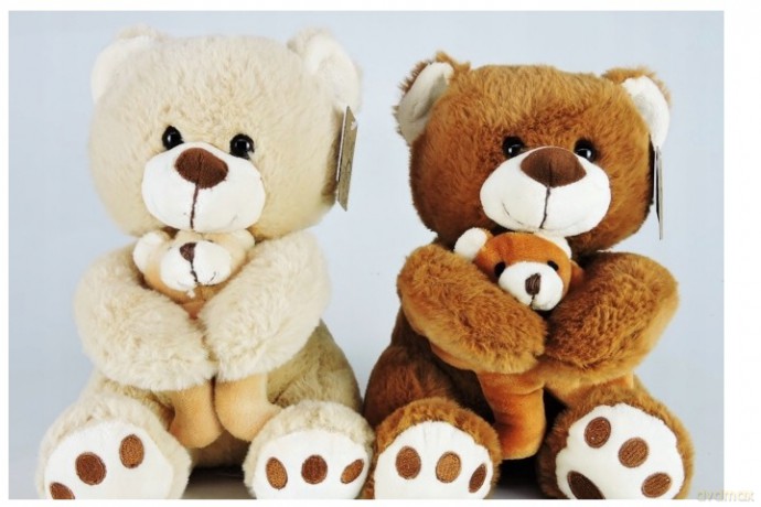 Miś pluszowy 25cm z dzieckiem 3wz 660462 66018