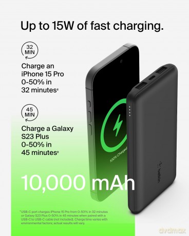 Belkin - Power Bank w/USB-C 10.000 mAh 15W, Black