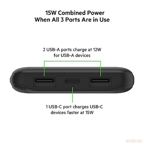 Belkin - Power Bank w/USB-C 10.000 mAh 15W, Black