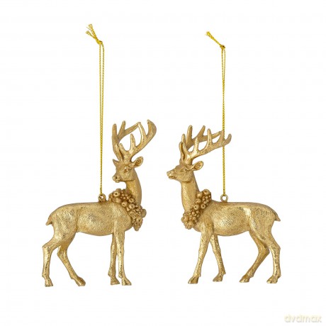 Bloomingville - Set of 2 - Elijah Reindeer Ornaments (82060041)