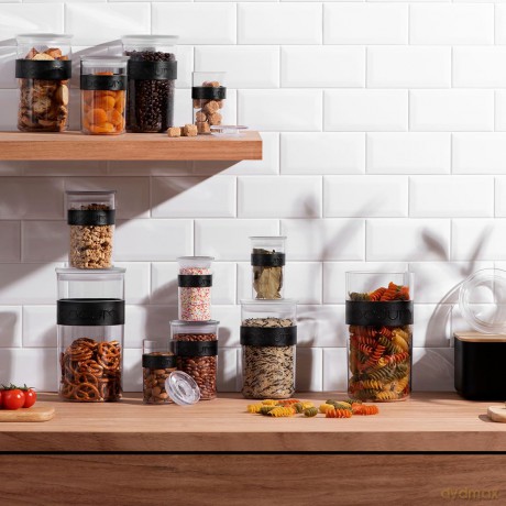 Bodum - PRESSO storage jar set of 12 pcs Black
