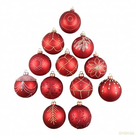 DGA - 12 pcs - Christmas Ornament box - Red (1131487)