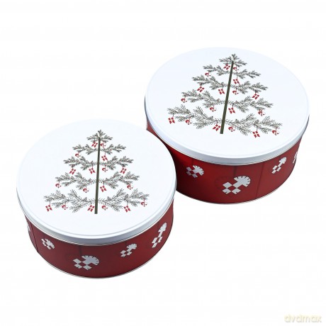 DGA - Set of 2 - Tinbox w/Christmas trees (47001149)