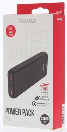 Hama - Powerbank PD 2 USB-A outputs, One USB-C output for fast charging