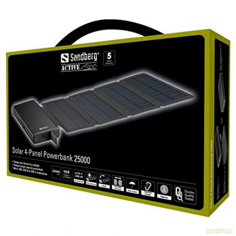 Sandberg - Solar 4-Panel Powerbank 25000mAh