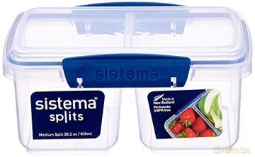 Sistema - Klip IT - Rectangular Split Medium 850ml- Dark Blue