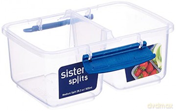 Sistema - Klip IT - Rectangular Split Medium 850ml- Dark Blue