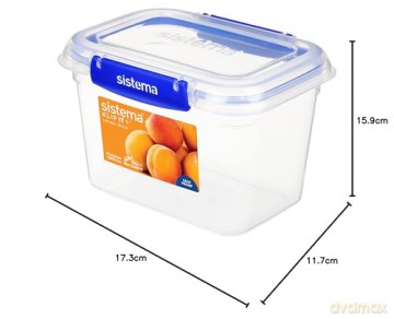 Pojemnik kuchenny Sistema Klip It Plus 881640 przezroczysty 1,49 l