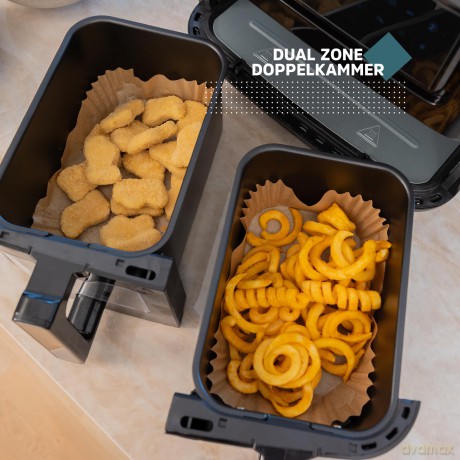 Sobczyk - Dual zone airfryer 9L, 2400W - Black