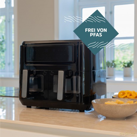 Sobczyk - Dual zone airfryer 9L, 2400W - Black