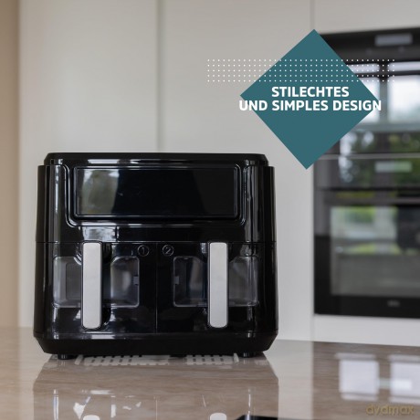 Sobczyk - Dual zone airfryer 9L, 2400W - Black