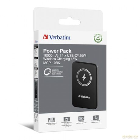 Verbatim - Charge Go Magnetic Wireless Power Bank 10000