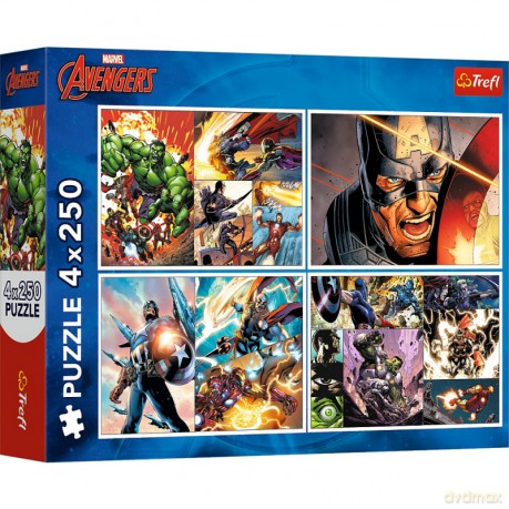 TREFL 4x250 el. Bohaterskie dni Avengers [PUZZLE]